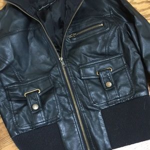 Cropped Pleather Jacket